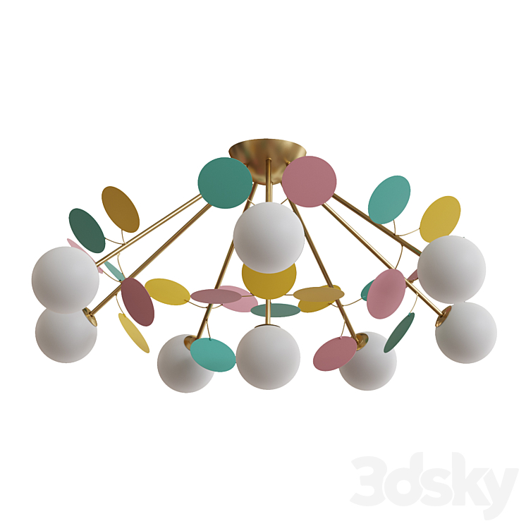 Ceiling chandelier for nursery Multy Bliss 2772-8P-53455 3D Model Free