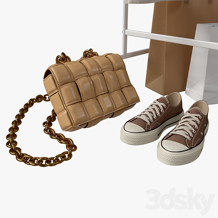 Clothes bags and shoes 3D Model Free
