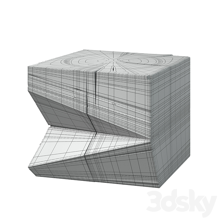 1st Dibs Sculpted Brutalist End Table CT 9 Solid Oak 3D Model