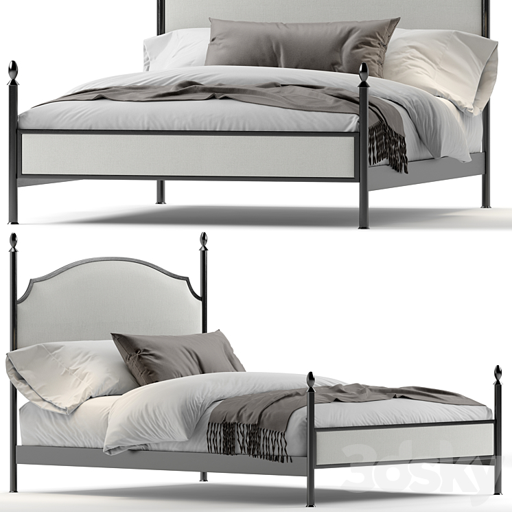 Sinead queen bed 3DS Max - thumbnail 1