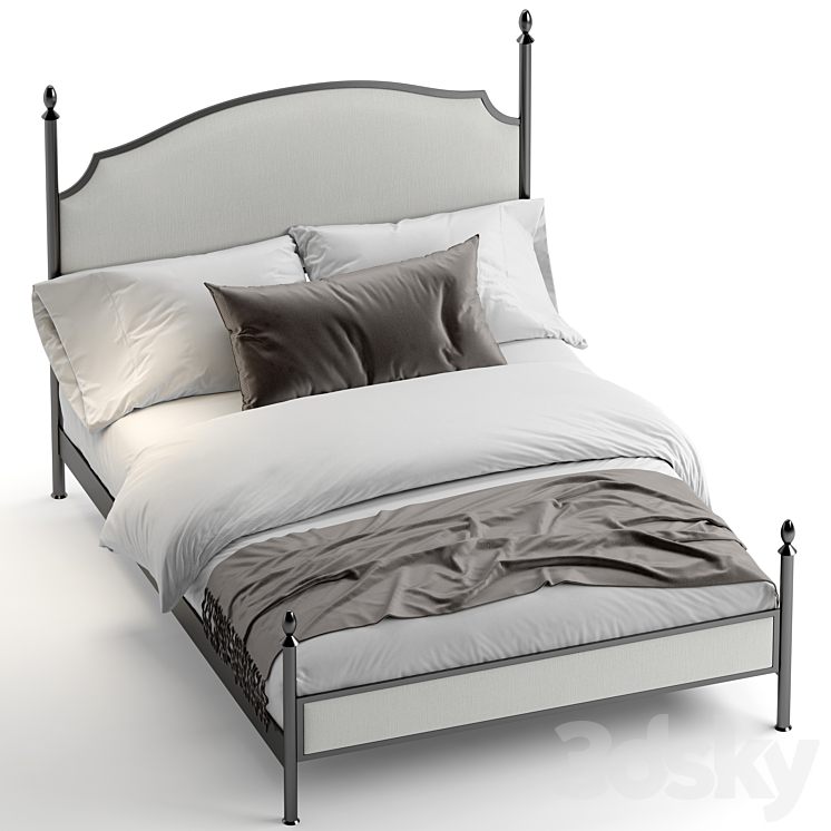 Sinead queen bed 3DS Max - thumbnail 2