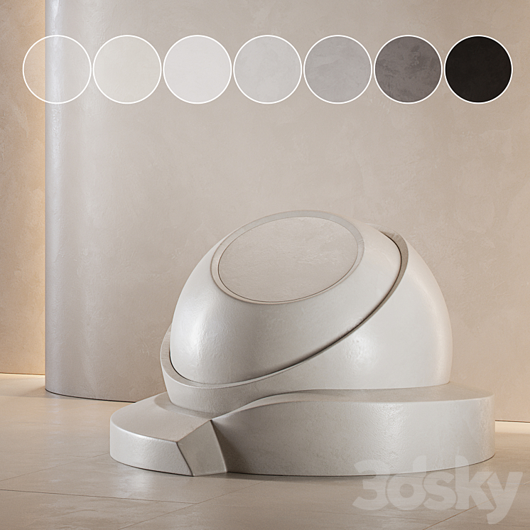 decorative plaster | Concrete set (seamless) | 04 3D Model Free