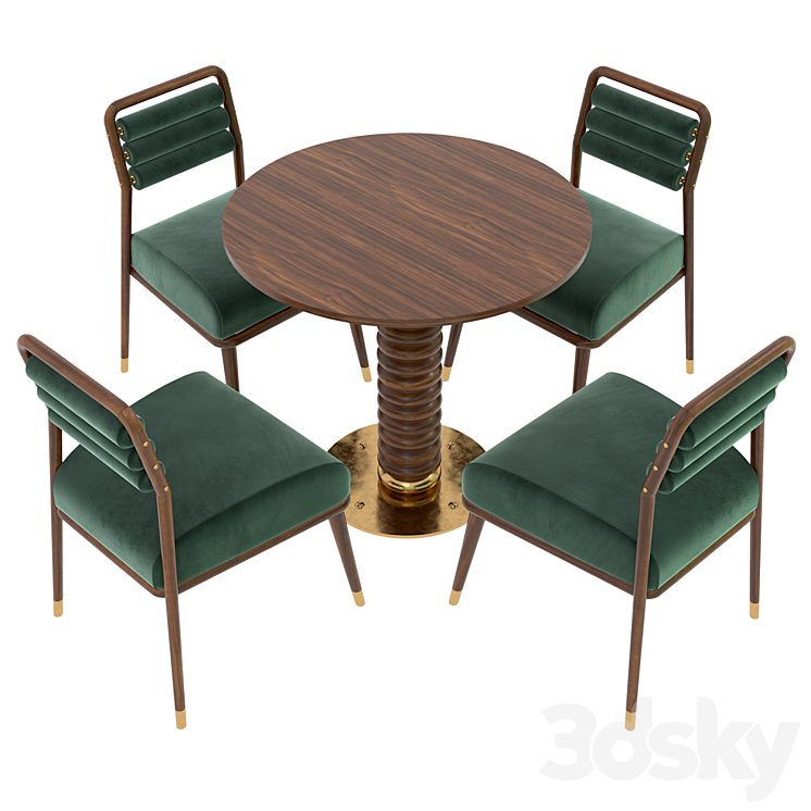 Dining table and chair by MEZZO 3DS Max - thumbnail 2