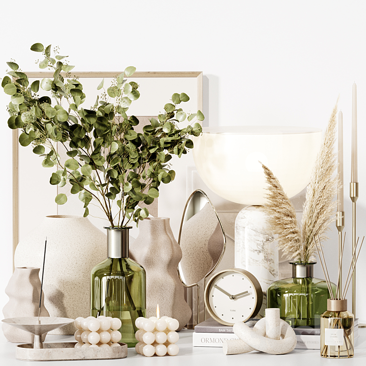 Decorative set 31 With eucalyptus Plants 3DS Max Model - thumbnail 1