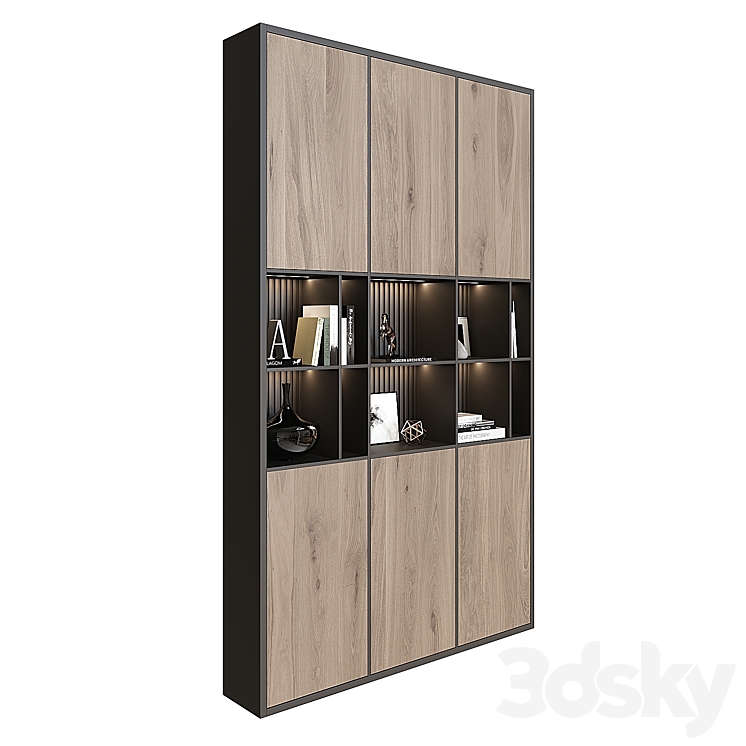 Shelving unit in modern style 01 3DS Max Model - thumbnail 2