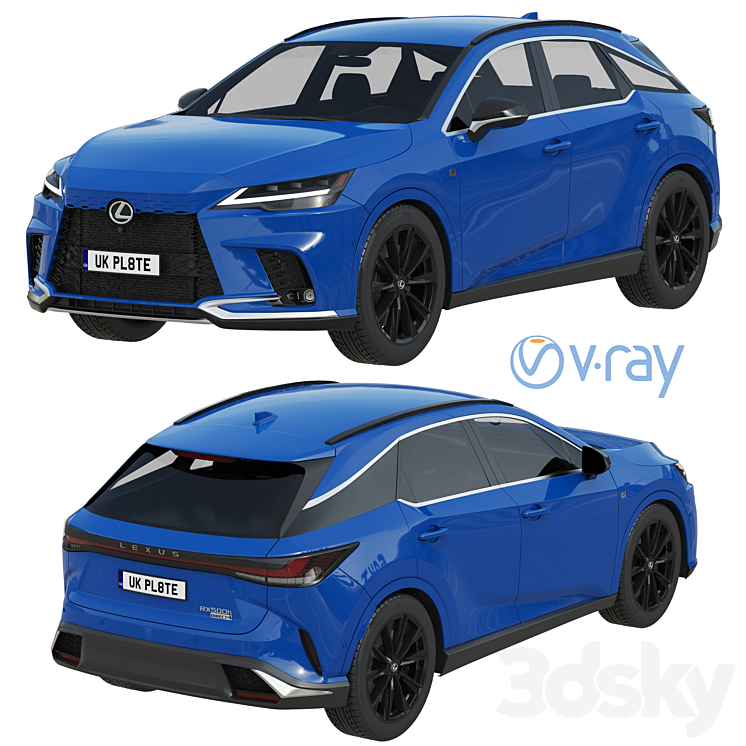 Lexus RX 500h F-Sport 2023 3D Model