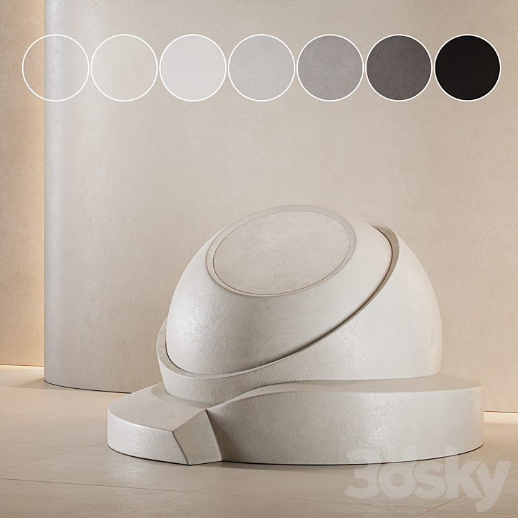 decorative plaster | Concrete set (seamless) | 07 3DS Max - thumbnail 2