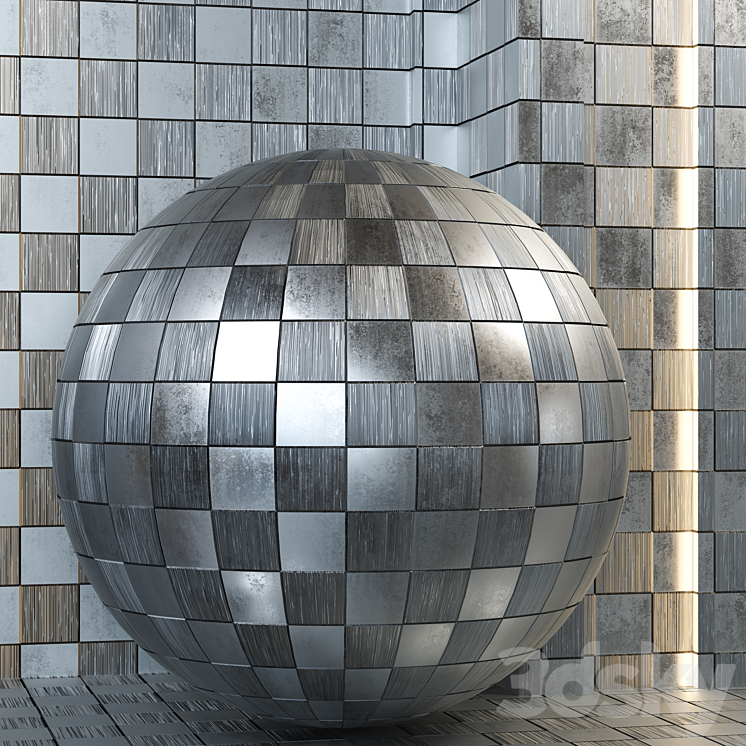 4k metal pattern set 02- Seamless tileable PBR 3D Model Free