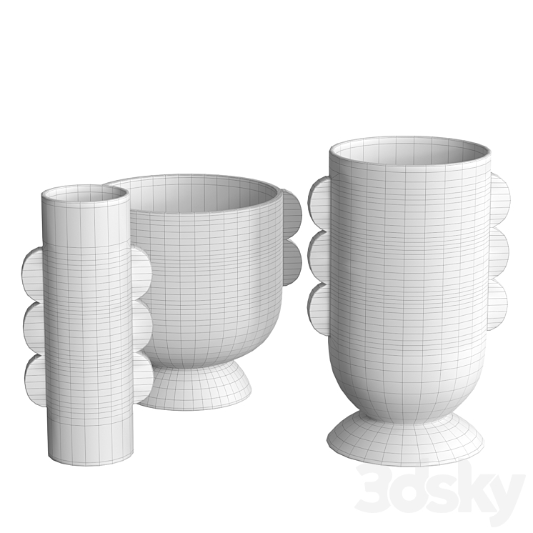 Black Stoneware Vases H&M Vase 3D model