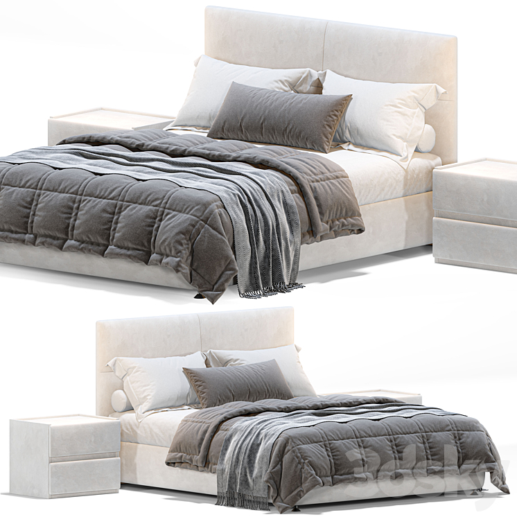 Queen bed Askona orlando 3DS Max - thumbnail 1