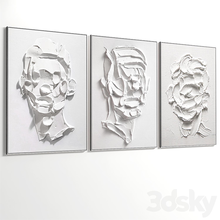 Abstract Painting Set of 3 pieces - No 29 3D Model