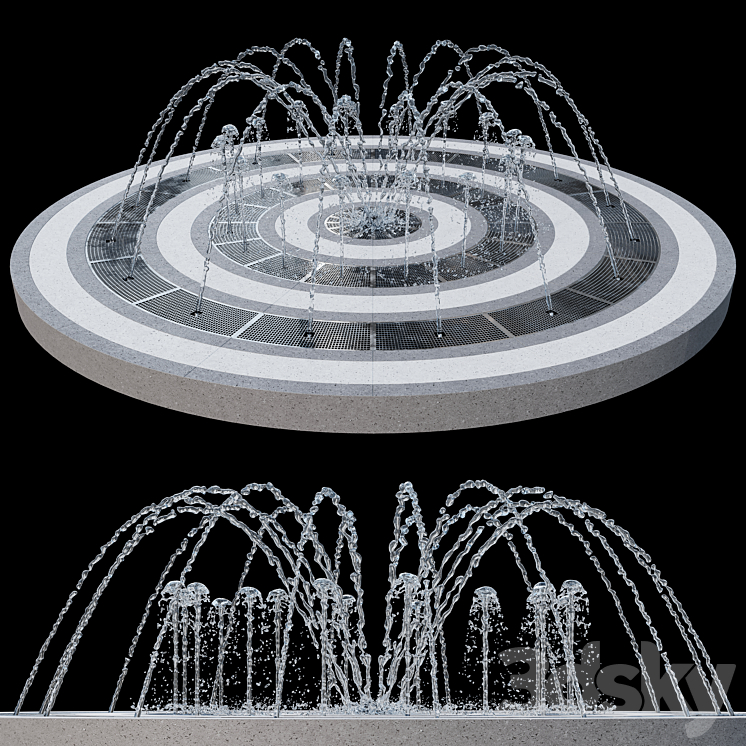 Dry fountain 01 3D Model