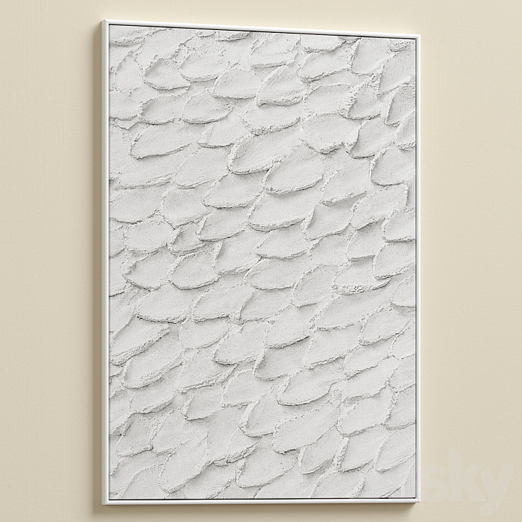 Boho Gray Relief Plaster Wall Art C-677 3DS Max - thumbnail 2