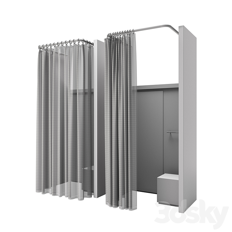 Fitting room for a clothing store v3 3D Model