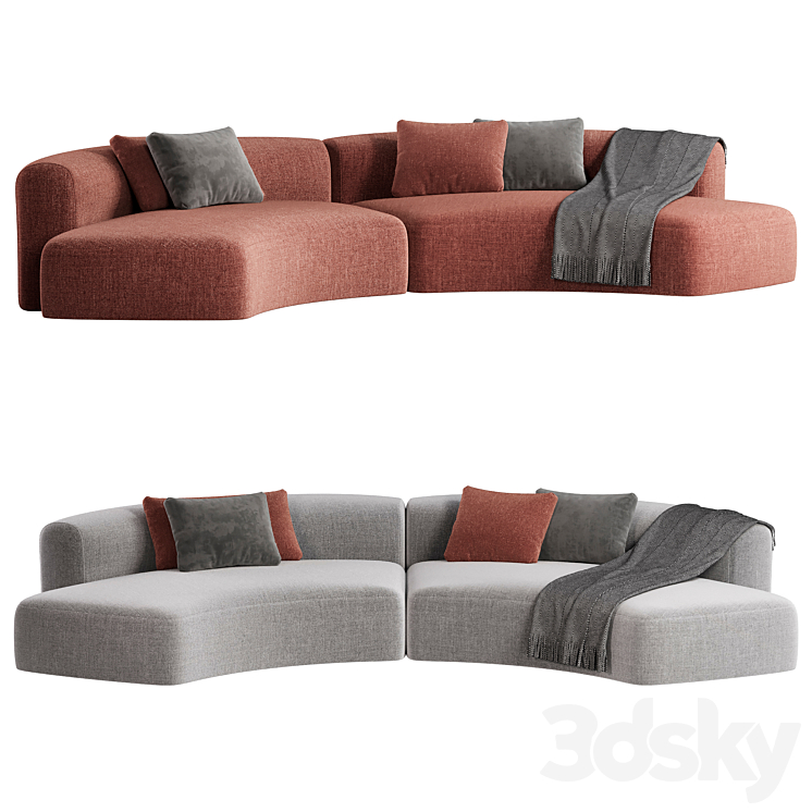 Cozy Curve Sofa 3D Model