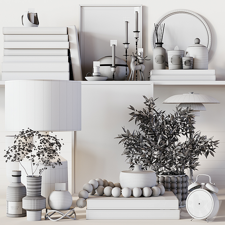 Decorative Set 01 3D Model Free