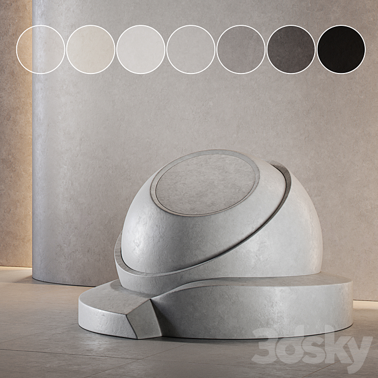 Decorative plaster | Concrete set (seamless) | 18 3DS Max - thumbnail 2