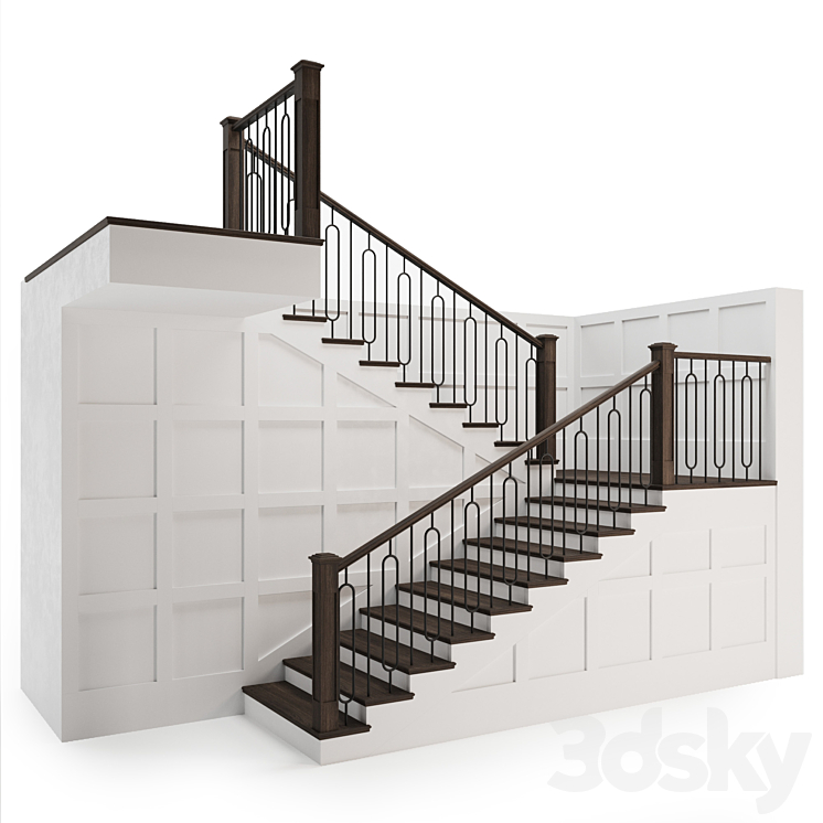 Staircase Modern 02 3D Model