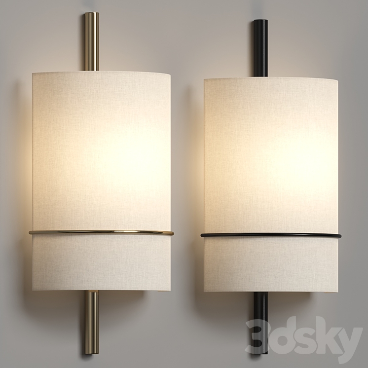 West Elm Shaw Sconce Wall Lamp 3DS Max - thumbnail 2