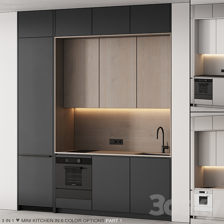 235 modern kitchen 13 mini kitchen 02 PART 1 3DS Max Model - thumbnail 1