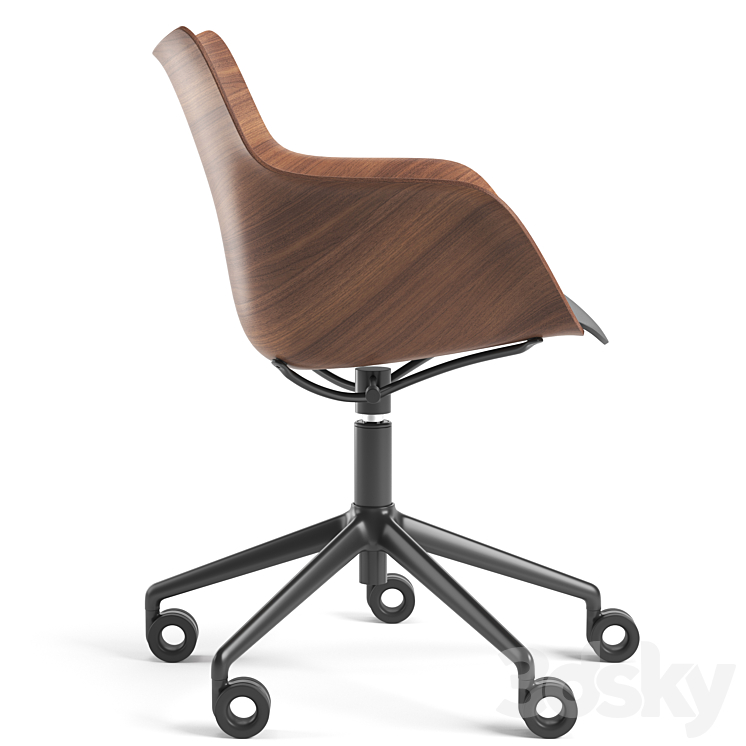 Kartell Q\/Wood Chair 3DS Max Model - thumbnail 2