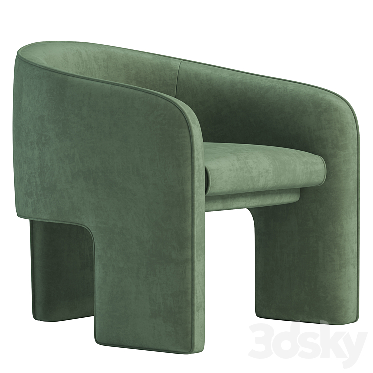 Marla Chair Cognac 3DS Max Model - thumbnail 1