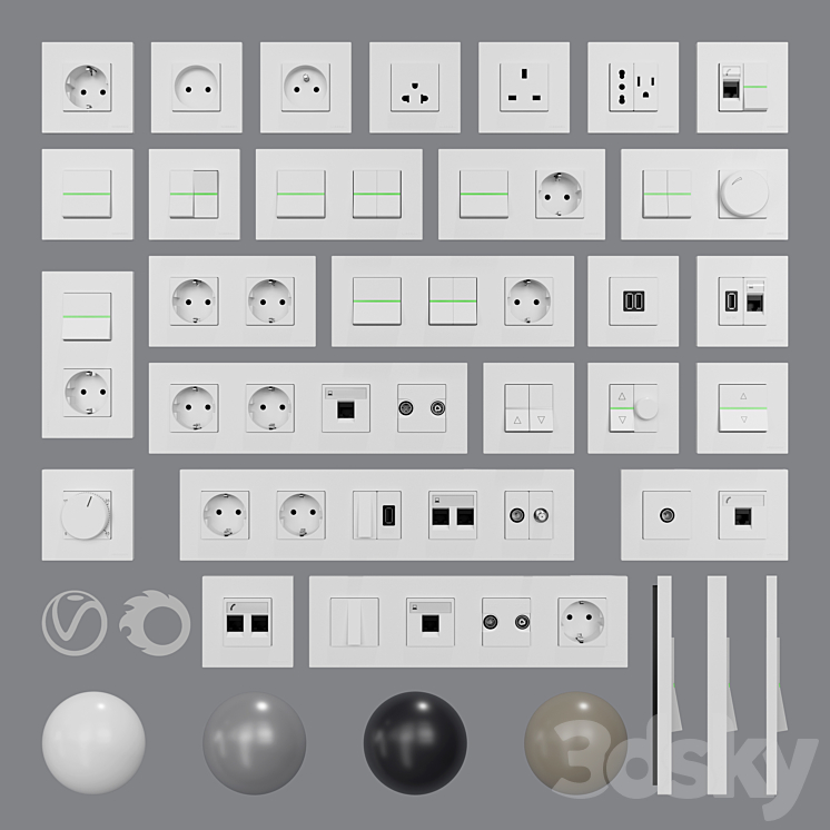 ABB Zenit sockets and switches (EU standard frames) - Miscellaneous ...