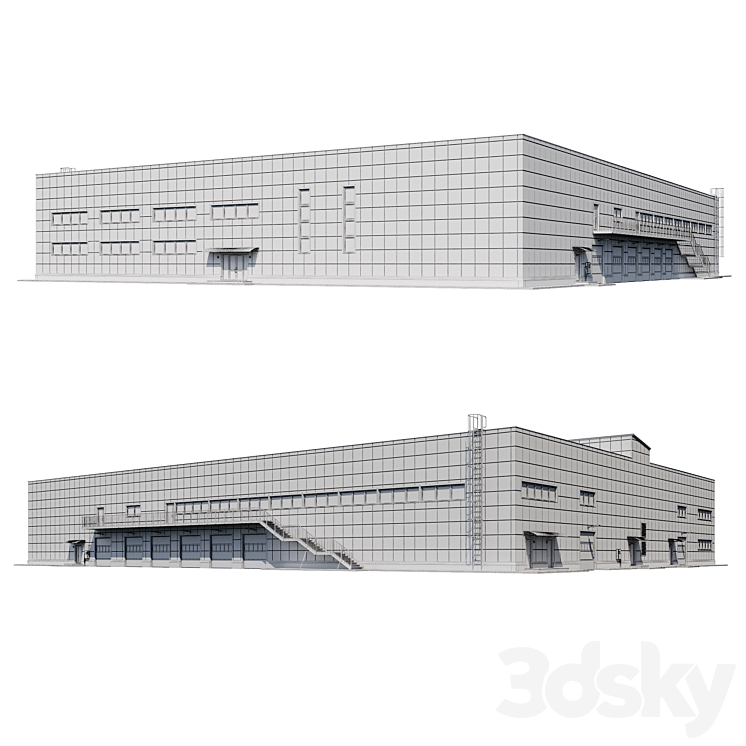 factory building V4 3DS Max Model - thumbnail 2