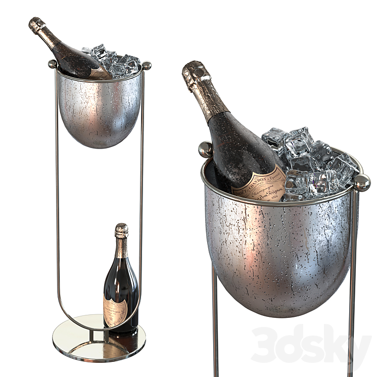 CB2 Pierce Champagne Bucket Stand by Balutto Associati Food and
