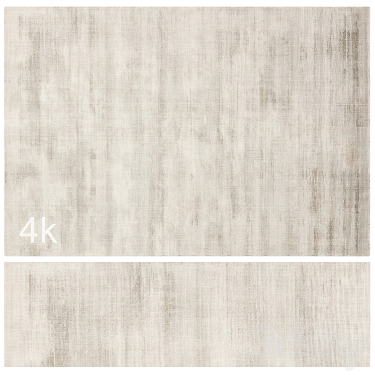 Carpet set 79 – Beige Plain Wool Rug/ 4K 3D Model