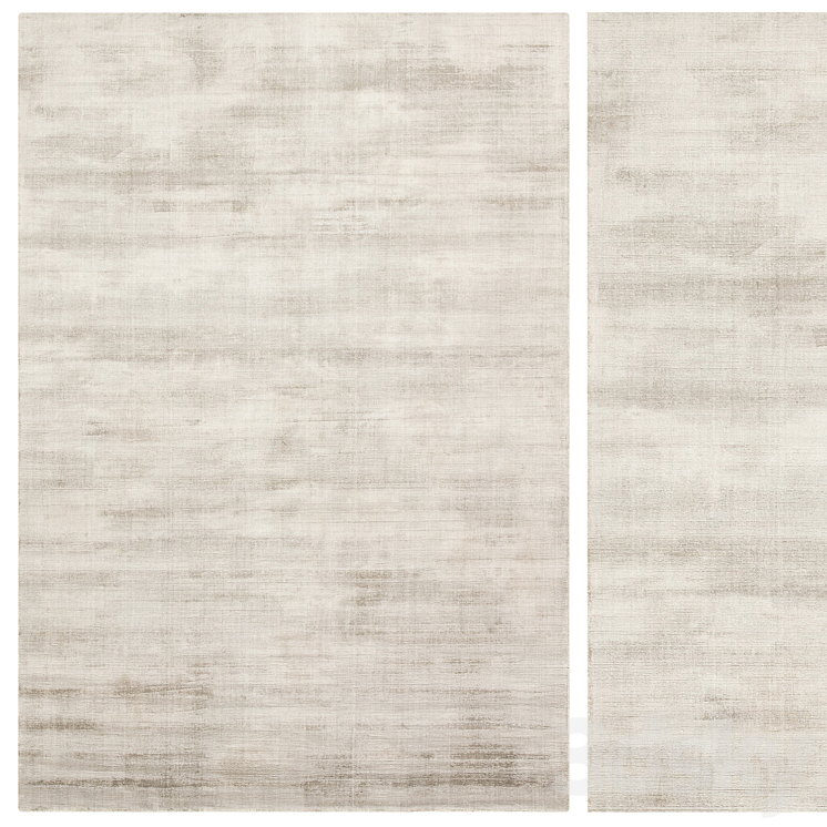 Carpet set 79 - Beige Plain Wool Rug/ 4K 3D Model