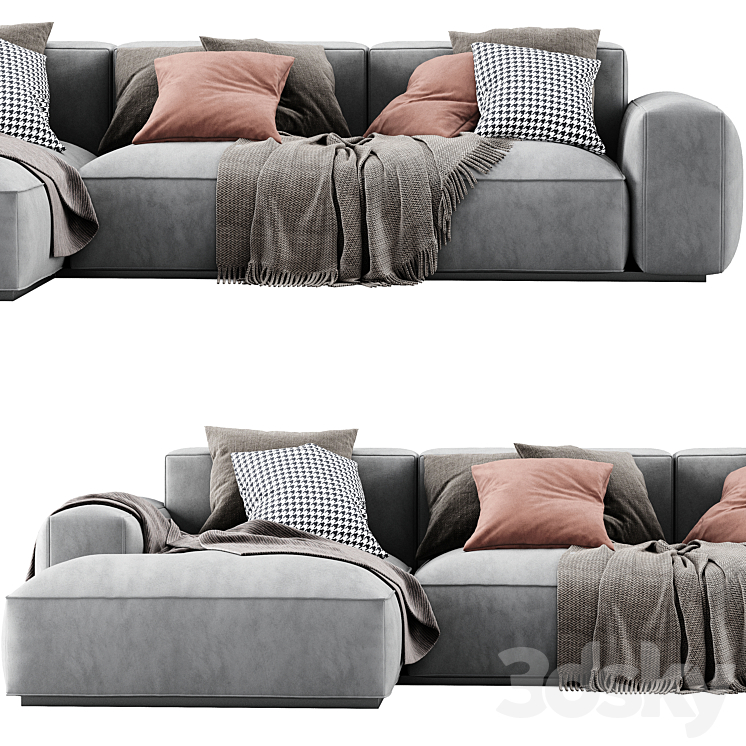 Arflex Marechiaro Sofa Chaise Longue 3D Model Free