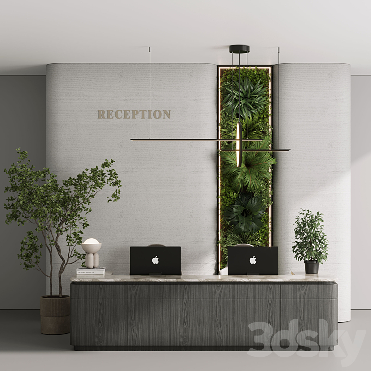 Reception desk – office furniture 06 3DS Max Model - thumbnail 2