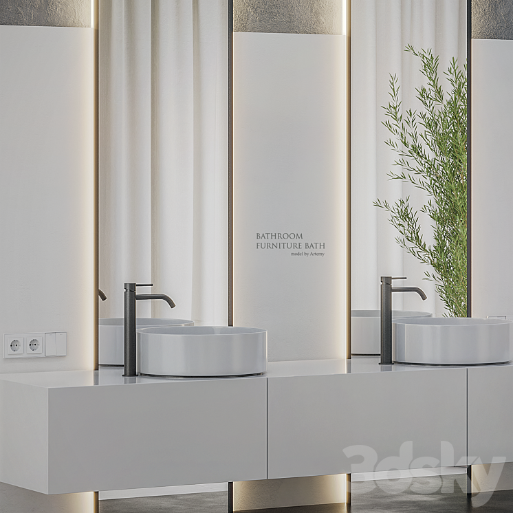 Bathroom furniture Bath Set 46 3D Model