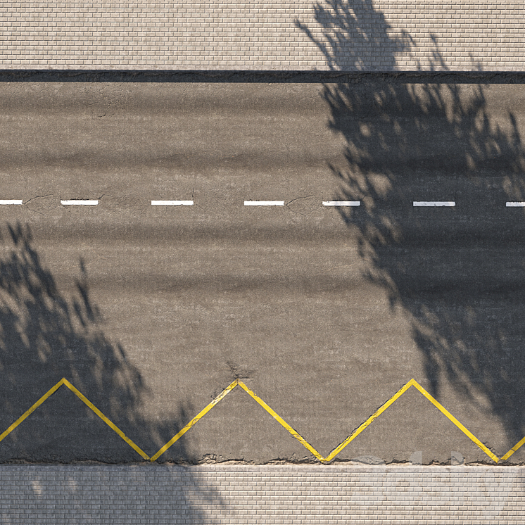 Broken road set3 3D Model