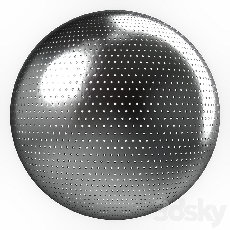 Metal panel Materials 3- perforated Metal panel Pbr 4k Seamless 3D Model