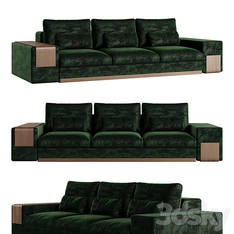 MIES 3 Seat Sofa by ALMA de LUCE 3DS Max Model - thumbnail 1