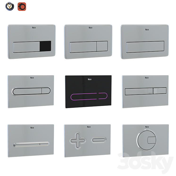 Roca flush buttons for installation (9 pcs.) - Bathroom accessories ...