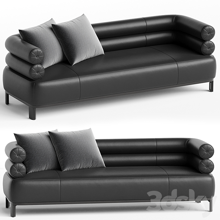 Lucy Leather Sofa 3DS Max Model - thumbnail 1