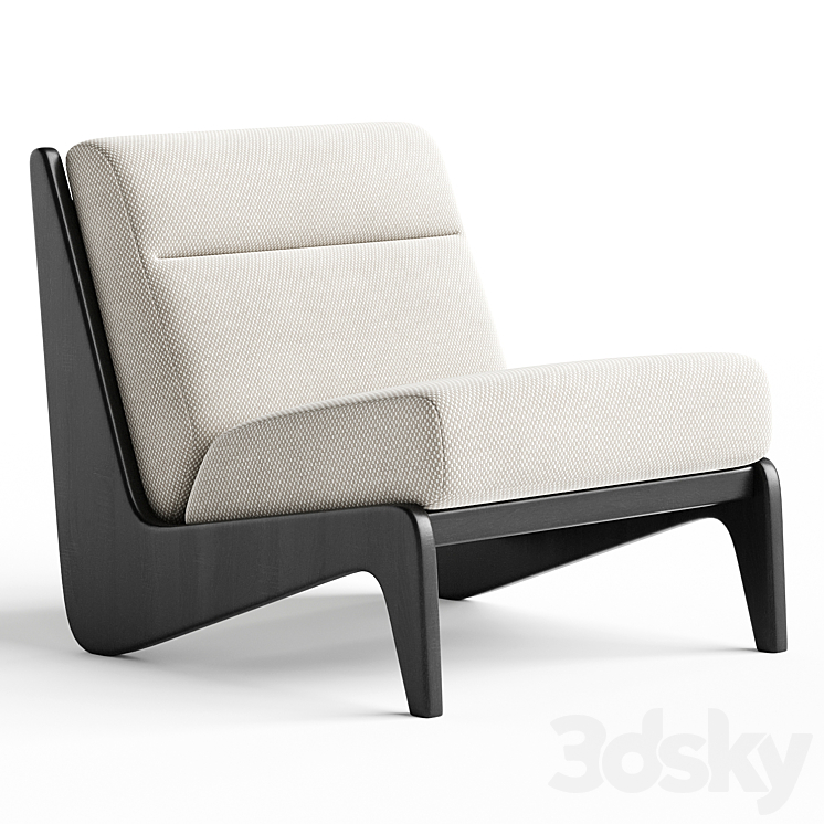 Fletcher Armless Chair Natural 3DS Max Model - thumbnail 1