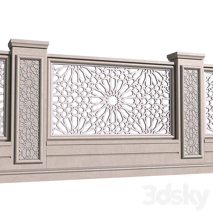 Fence in oriental style. Arabian Fence 3DS Max - thumbnail 2