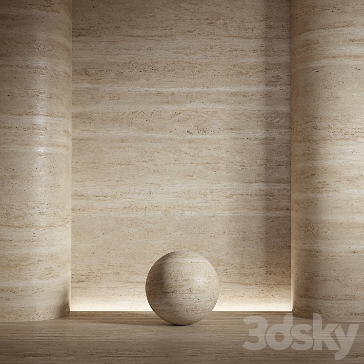 Stone material travertine. 26 pbr seamless 3DS Max Model - thumbnail 2