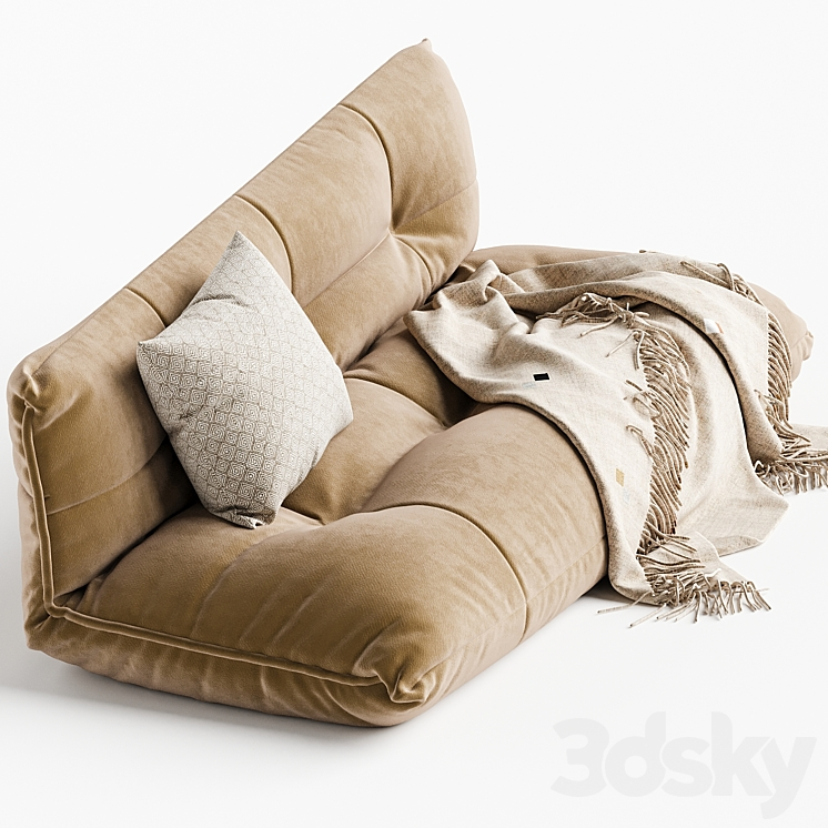 Flip Floor Sleeper Sofa West Elm Sofa 3D model