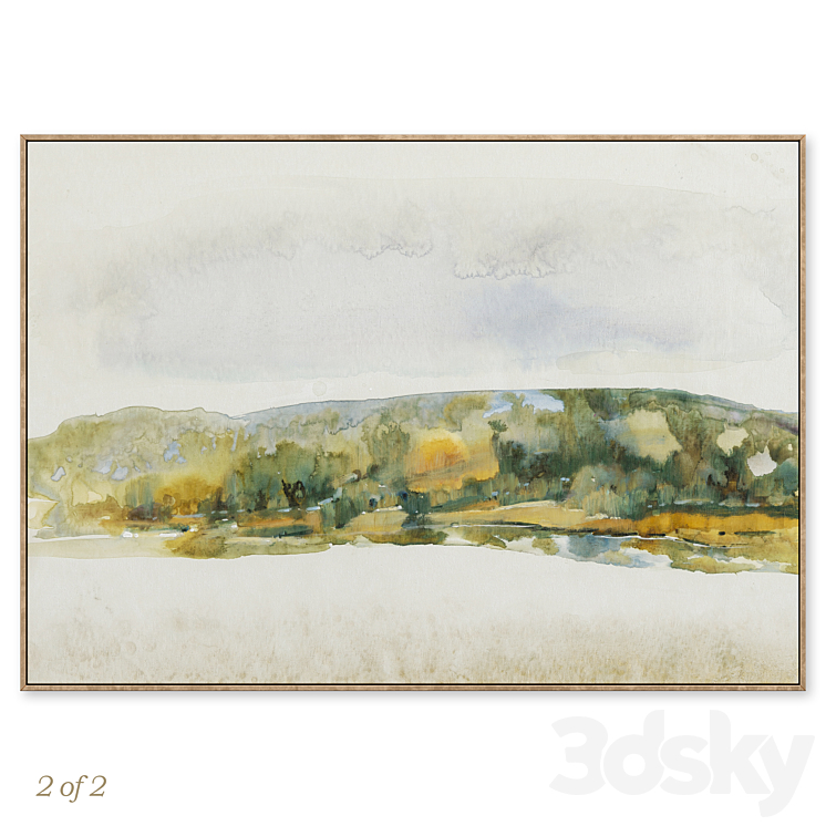 Large Panoramic Calm Landscape Wall Art C-702 3D Model Free
