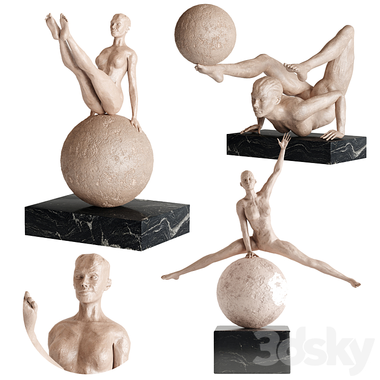 Human Sculptures 12(Girls With Balls) 3D Model