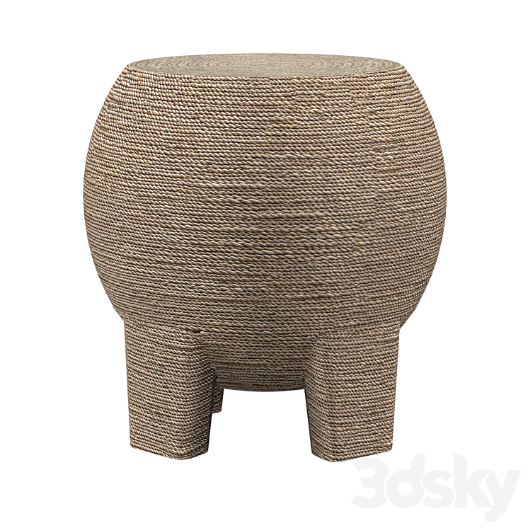Wrapped Rope Bulb Stool table 3D Model Free