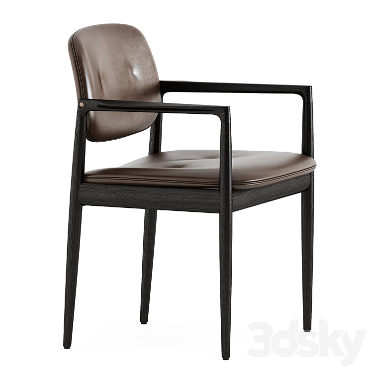 Yoko dining chair by Minotti Chair 3D model