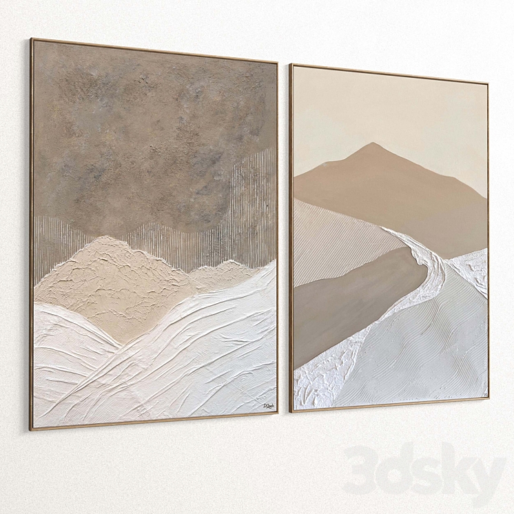 Plaster Two Photo Frames T-360 3DS Max - thumbnail 2