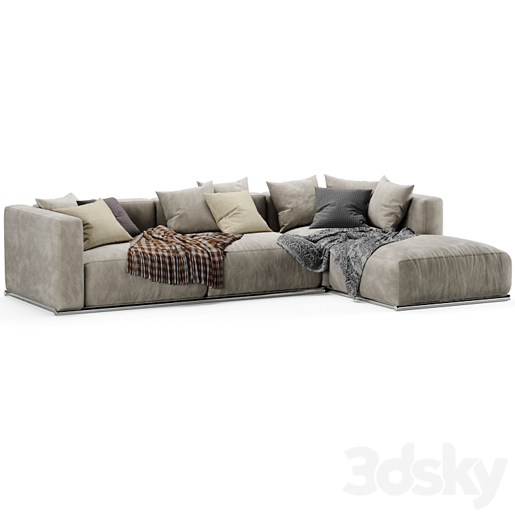 Poliform Shangai Chaise sofa 3D Model Free
