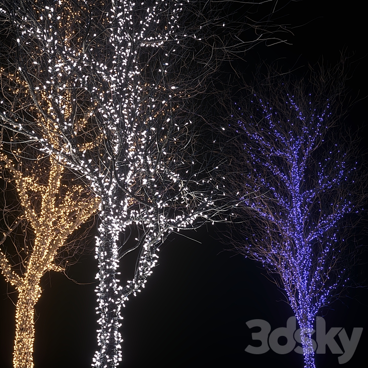 Holiday glowing trees 3DS Max